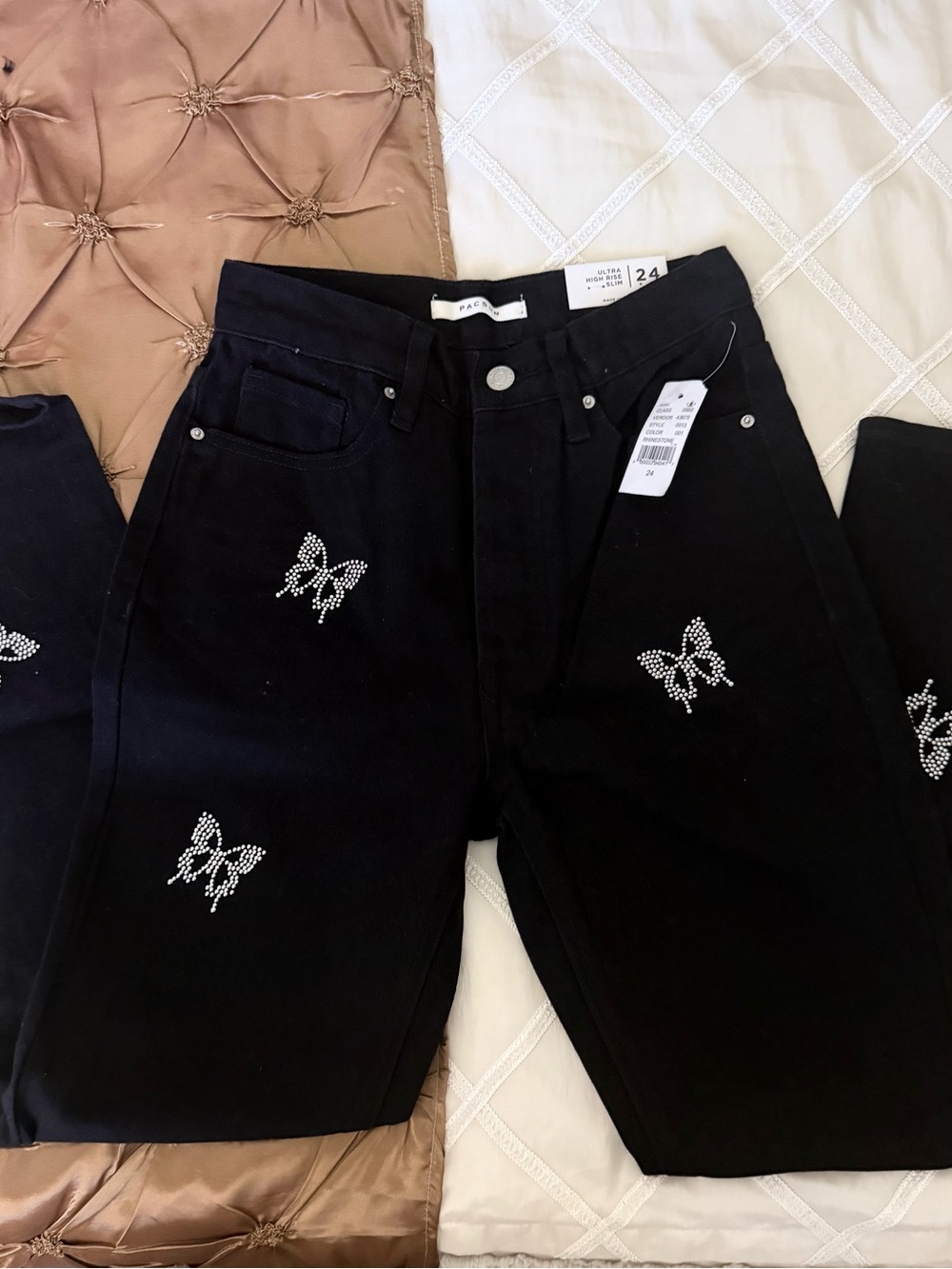 NEW PacSun Black Butterfly Jeans